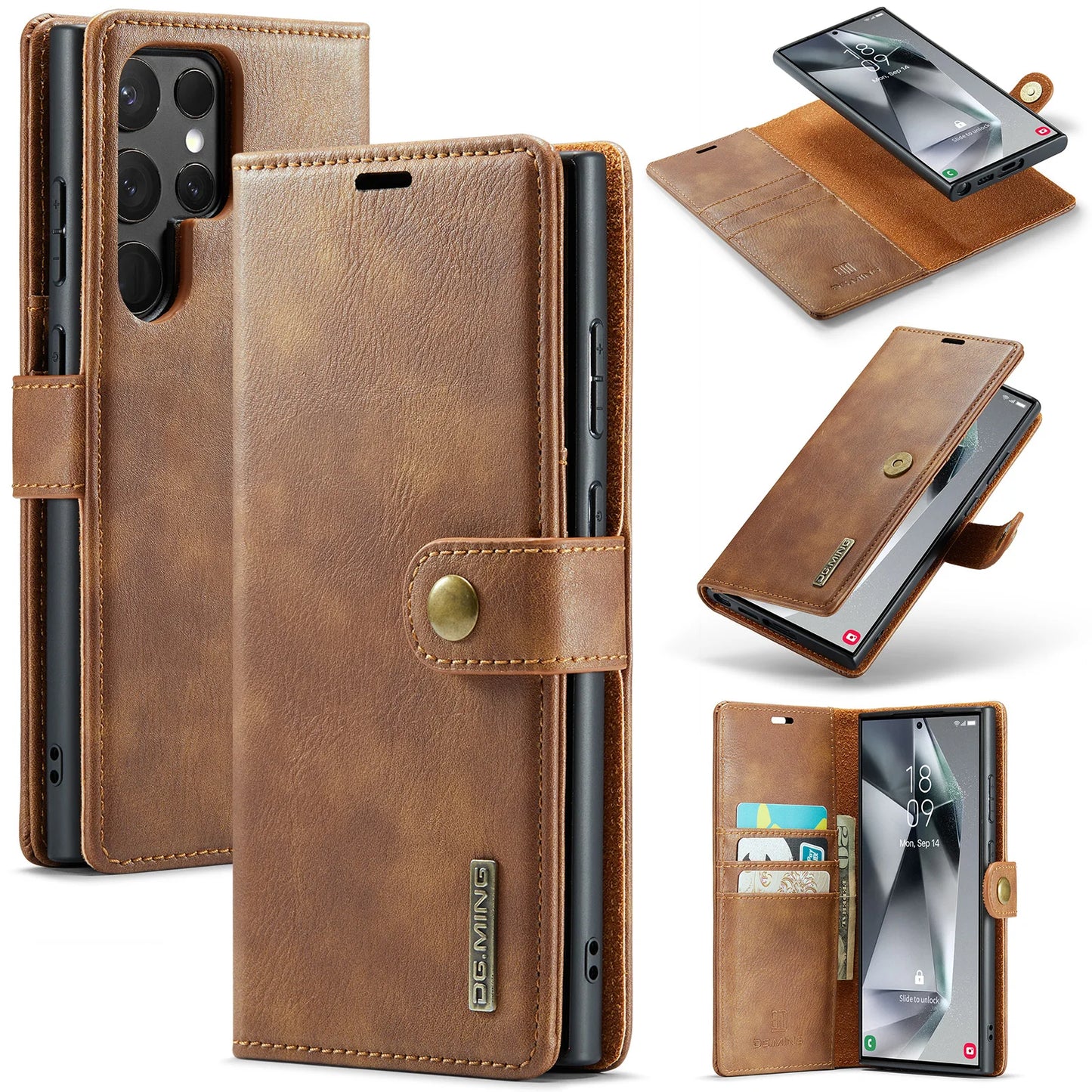 Magnetic Leather Wallet Case for Samsung