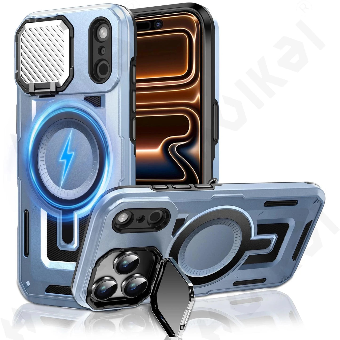 iPhone Magnetic Rugged Metal Stand Case