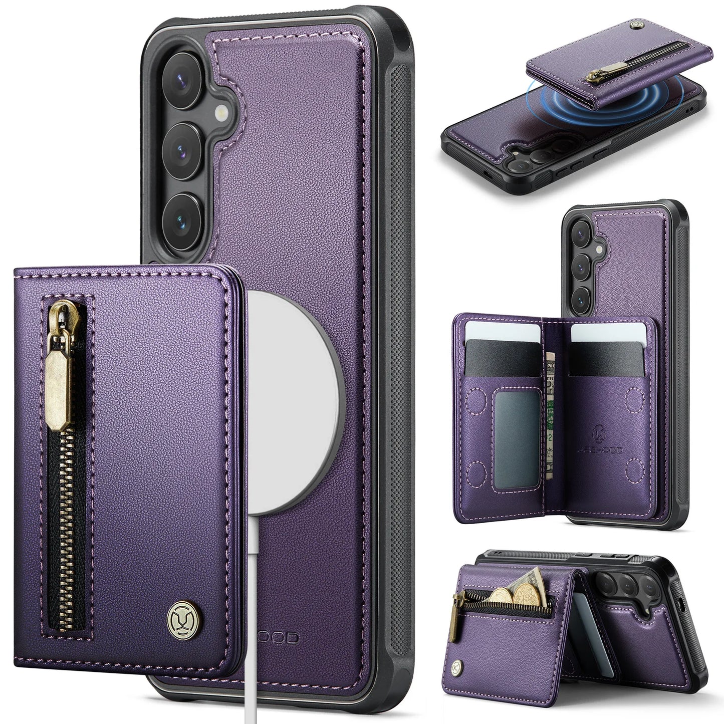 Magnetic Leather Wallet Case for Samsung