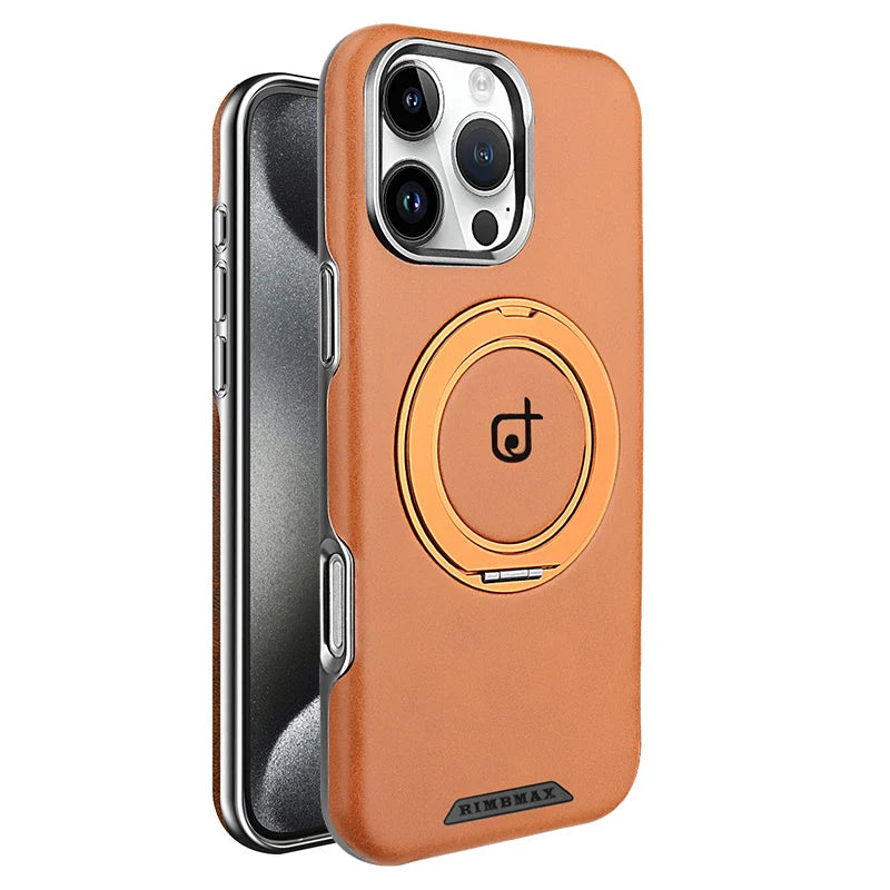 Magnetic Leather Case with Stand Lens Protection