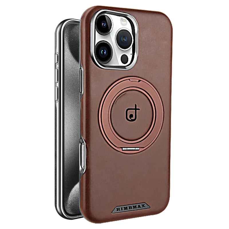 Magnetic Leather Case with Stand Lens Protection