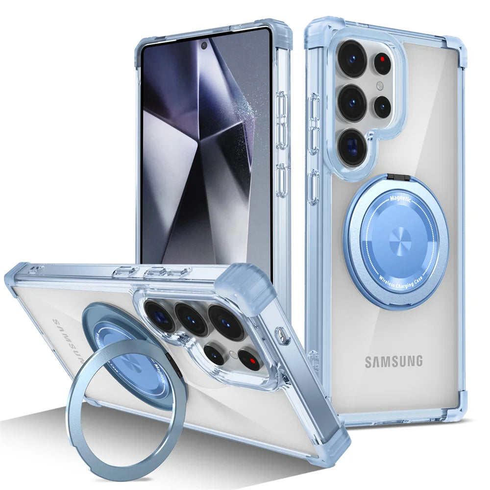 Magnetic Stand Clear Armor Case Samsung