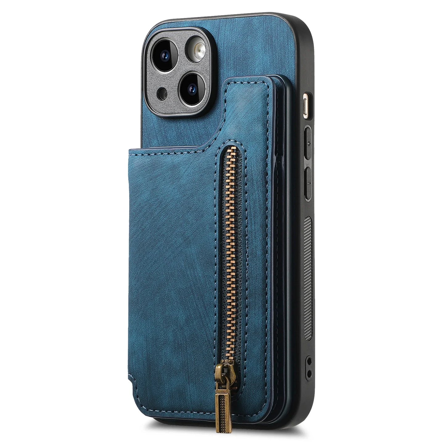 Zipper Card Wallet Leather iPhone Case