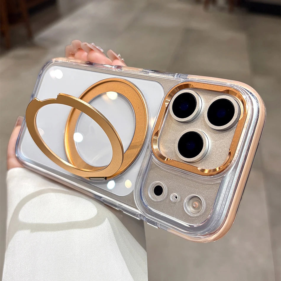 Clear MagSafe Rotating Stand iPhone Case