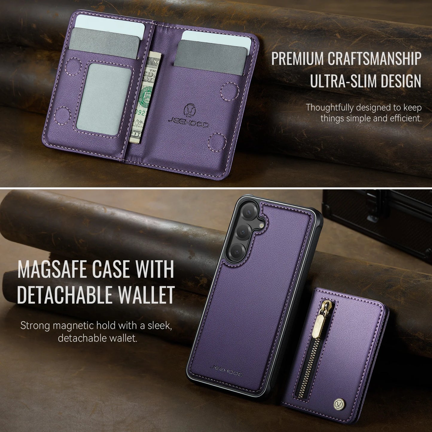 Magnetic Leather Wallet Case for Samsung