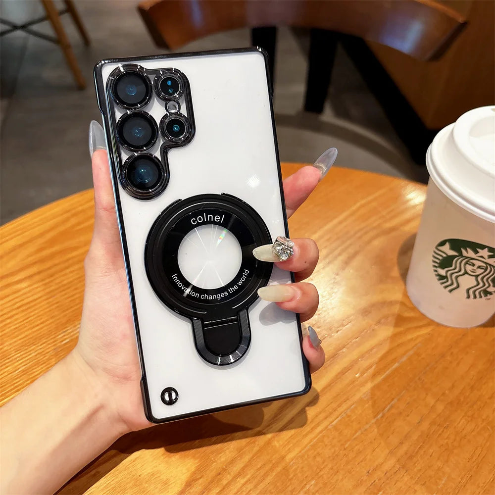 Clear Magnetic Stand Case for Samsung