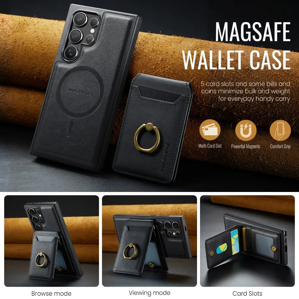 Magnetic Wallet Card Holder Case Samsung