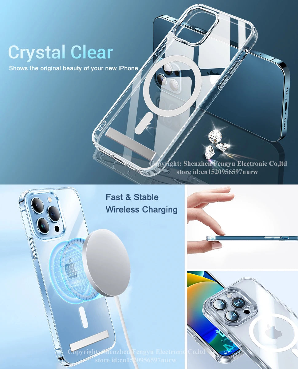 MagSafe Clear Kickstand Shockproof Case