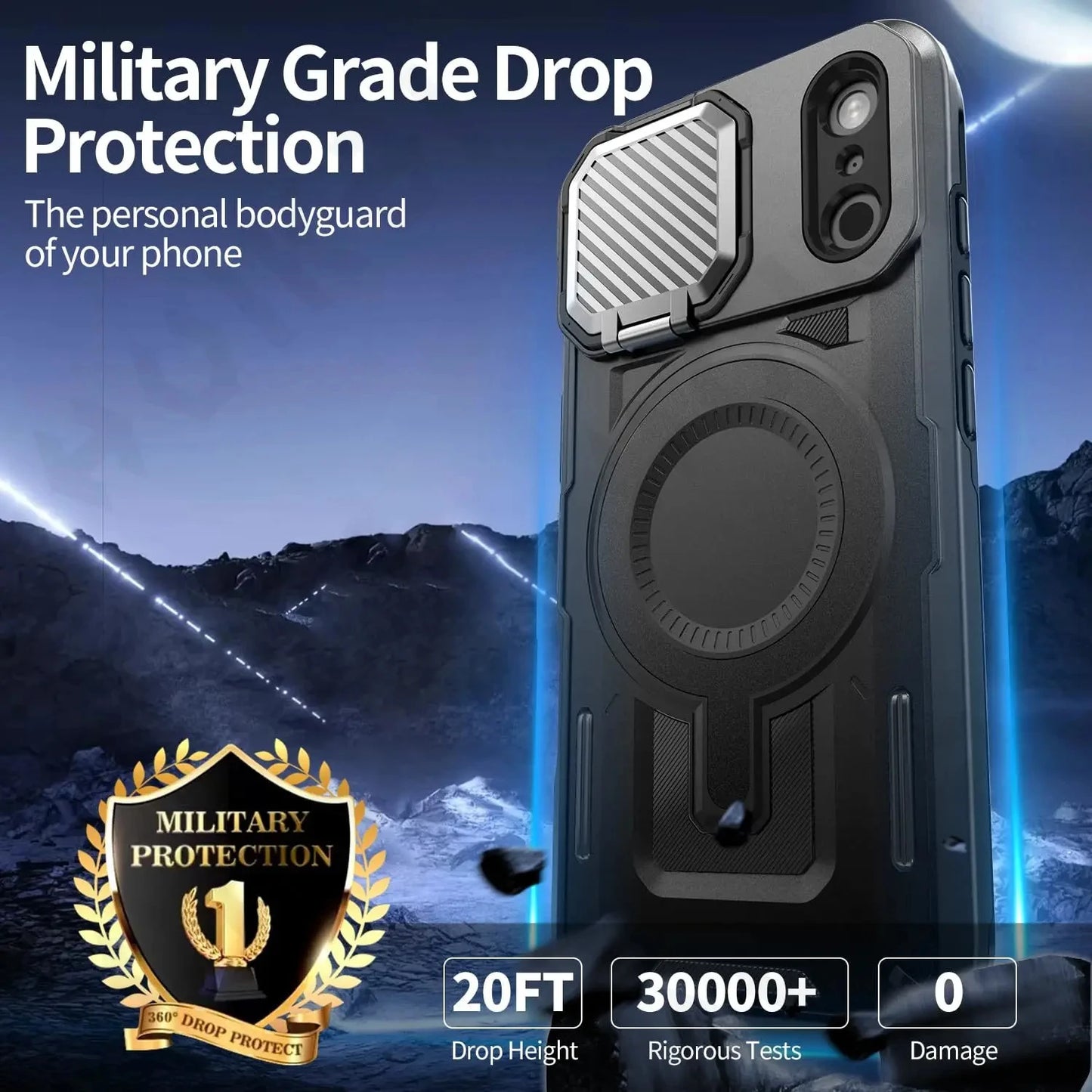 iPhone Magnetic Rugged Metal Stand Case