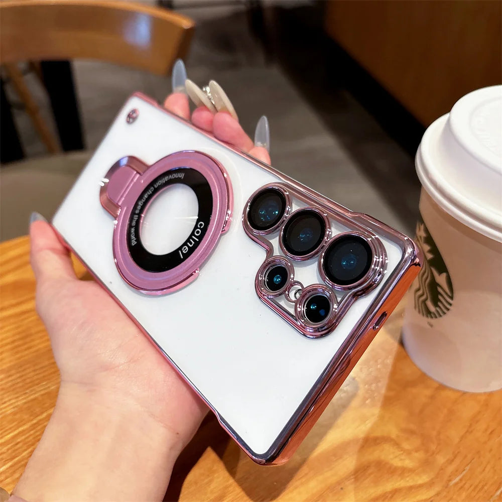 Clear Magnetic Stand Case for Samsung