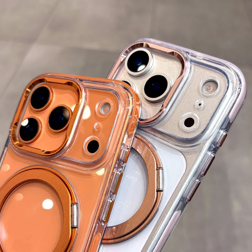 Clear MagSafe Rotating Stand iPhone Case