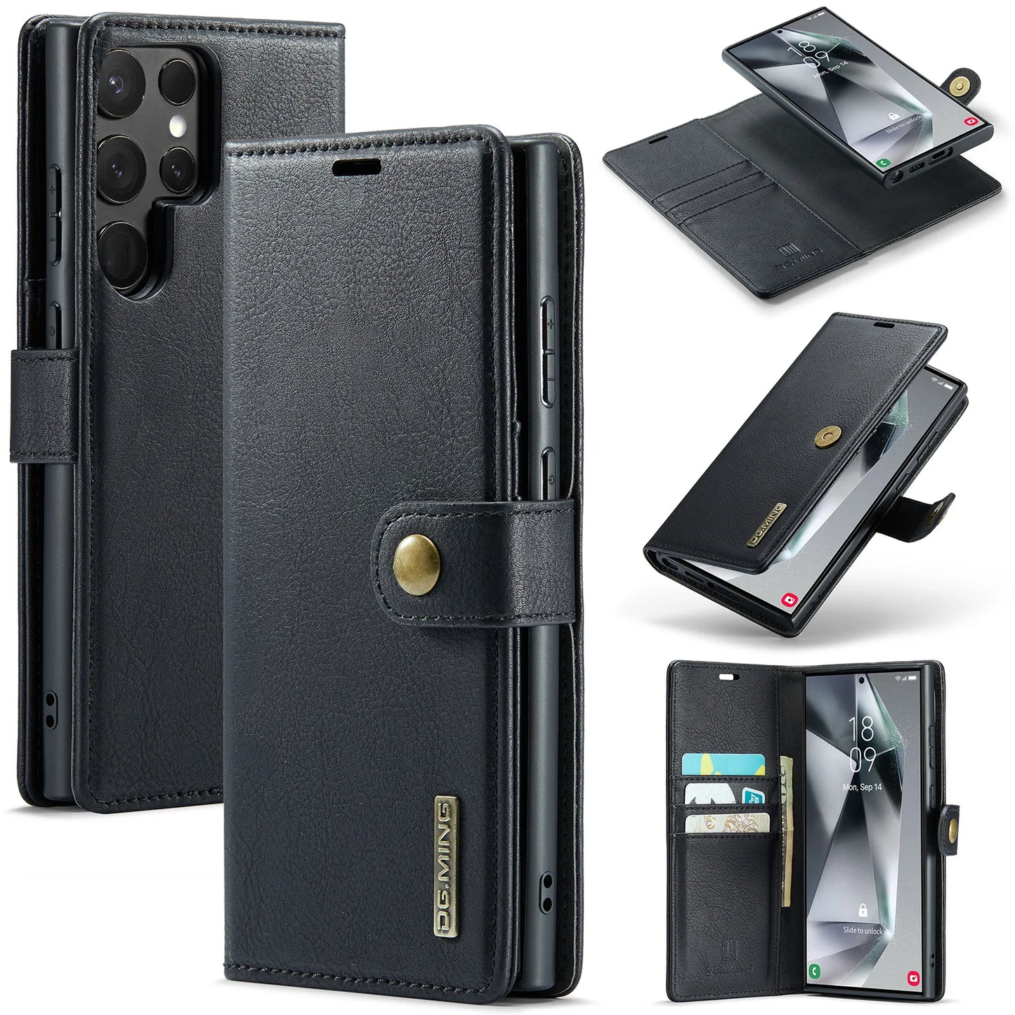 Magnetic Leather Wallet Case for Samsung