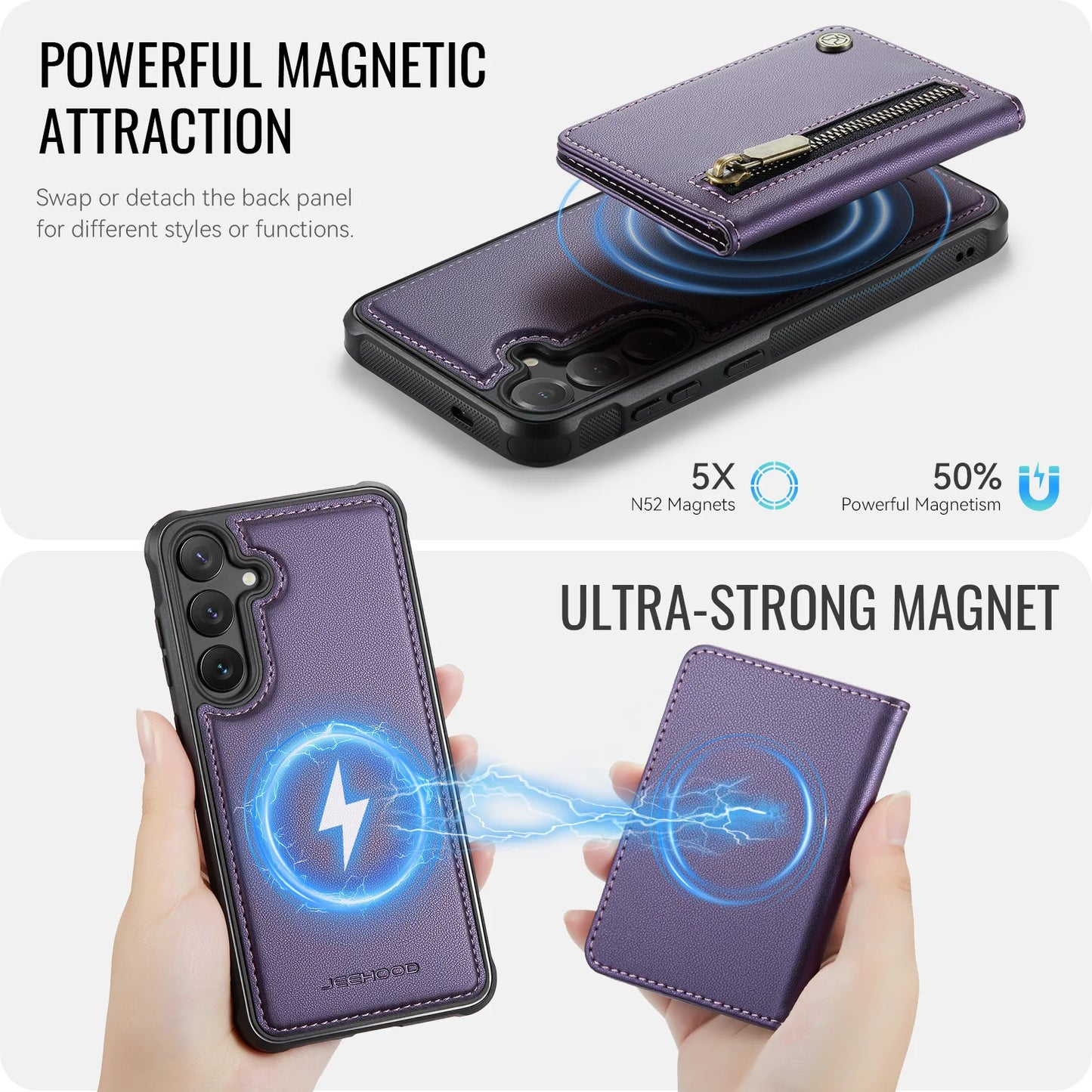 Magnetic Leather Wallet Case for Samsung