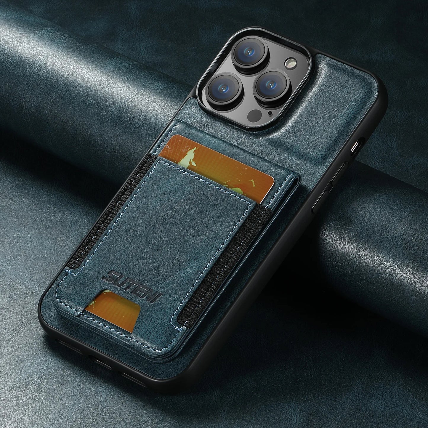 Magnetic Leather Wallet Case for iPhone