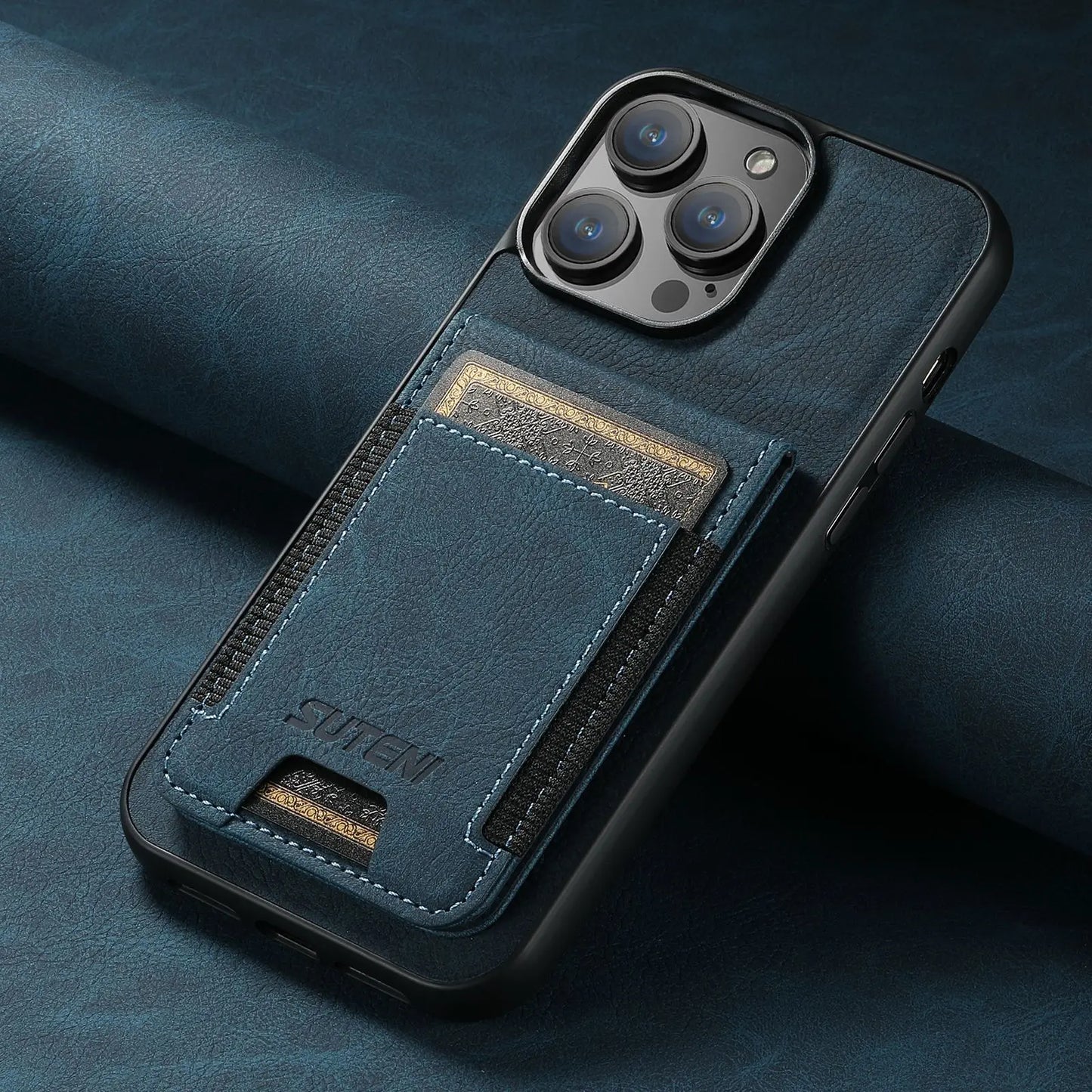 Magnetic Leather Wallet Case for iPhone