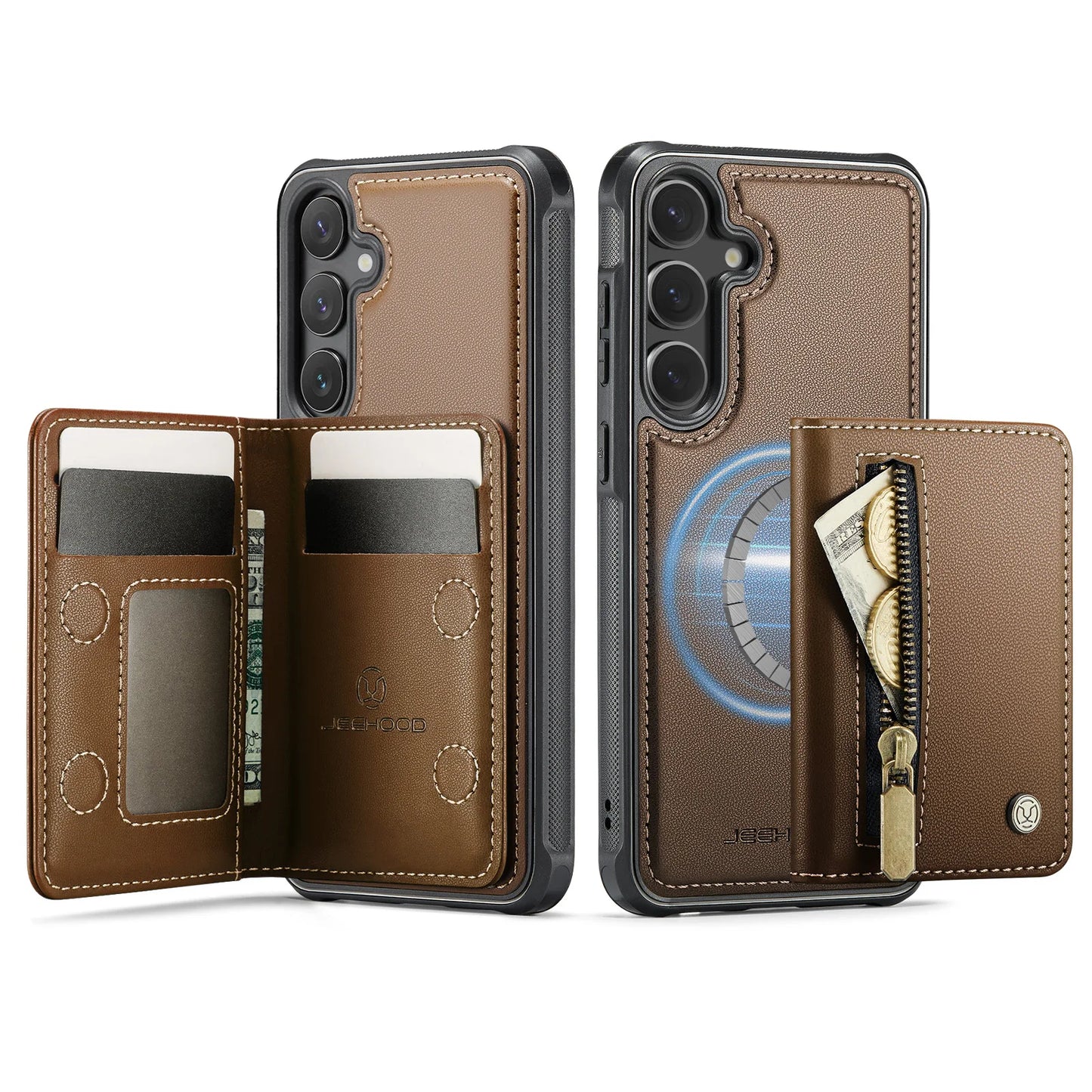 Magnetic Leather Wallet Case for Samsung