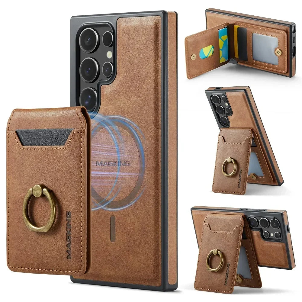 Magnetic Wallet Card Holder Case Samsung