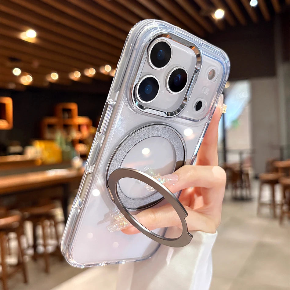 Clear MagSafe Rotating Stand iPhone Case