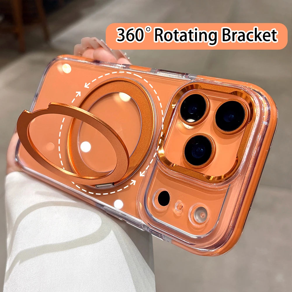 Clear MagSafe Rotating Stand iPhone Case