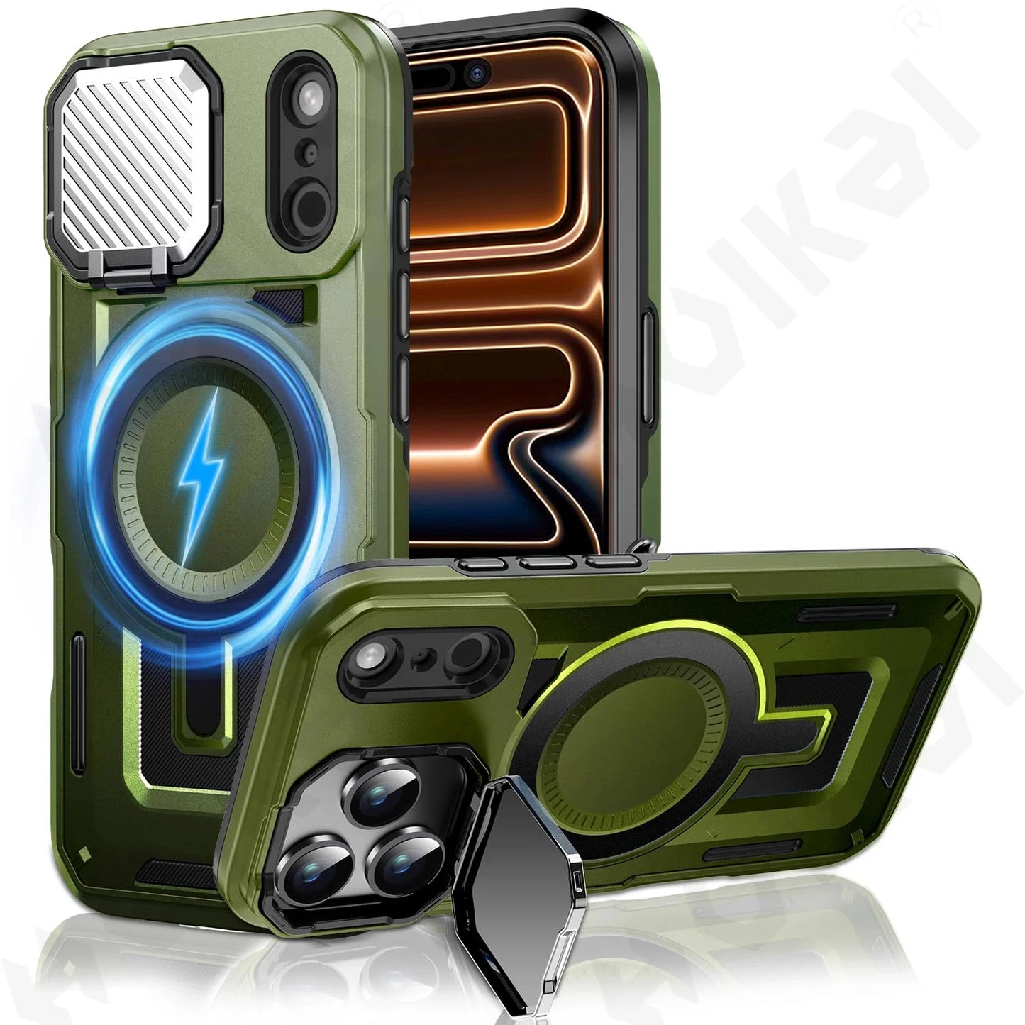 iPhone Magnetic Rugged Metal Stand Case