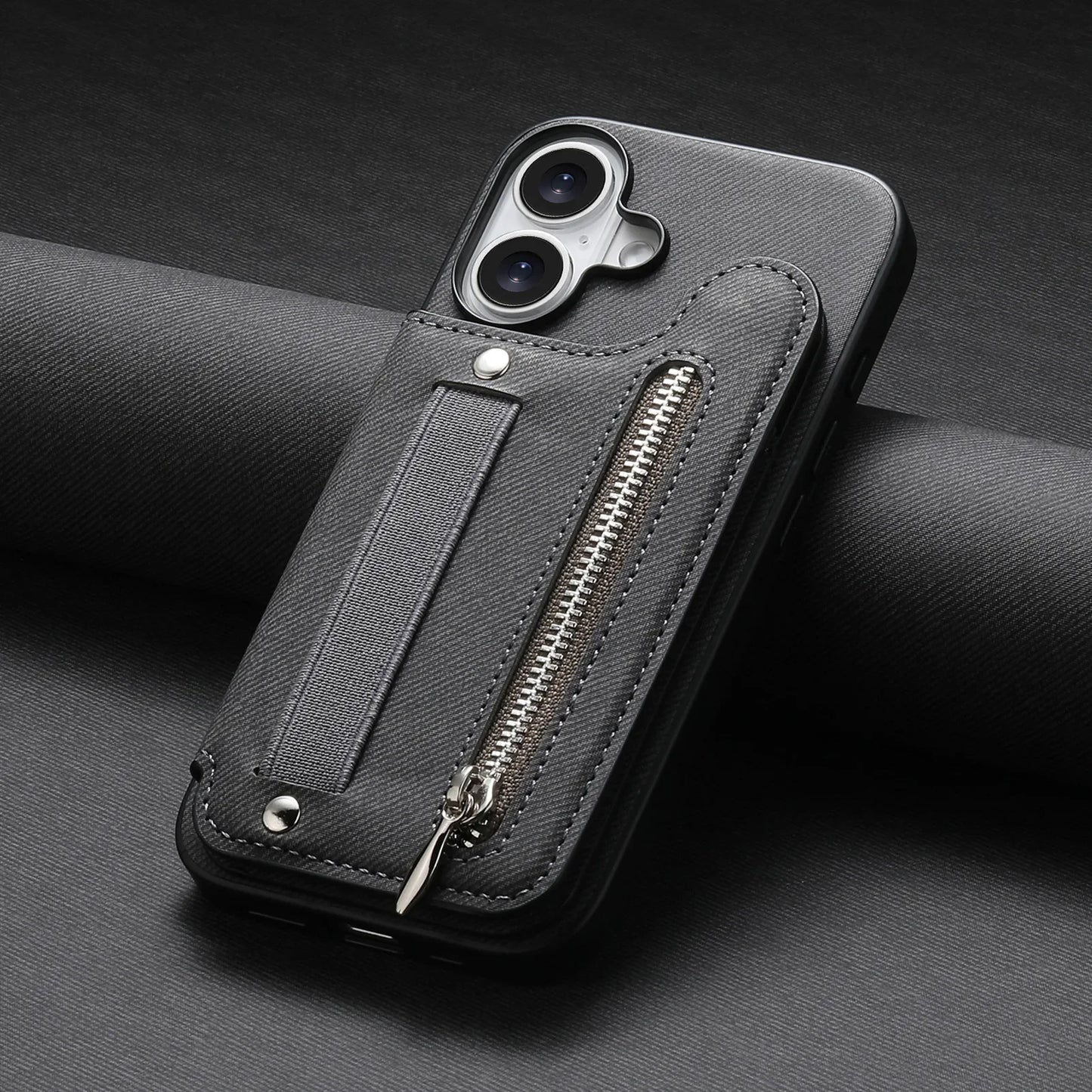iPhone Leather Wallet Card Strap Case