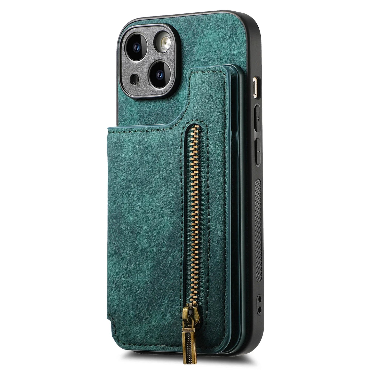 Zipper Card Wallet Leather iPhone Case