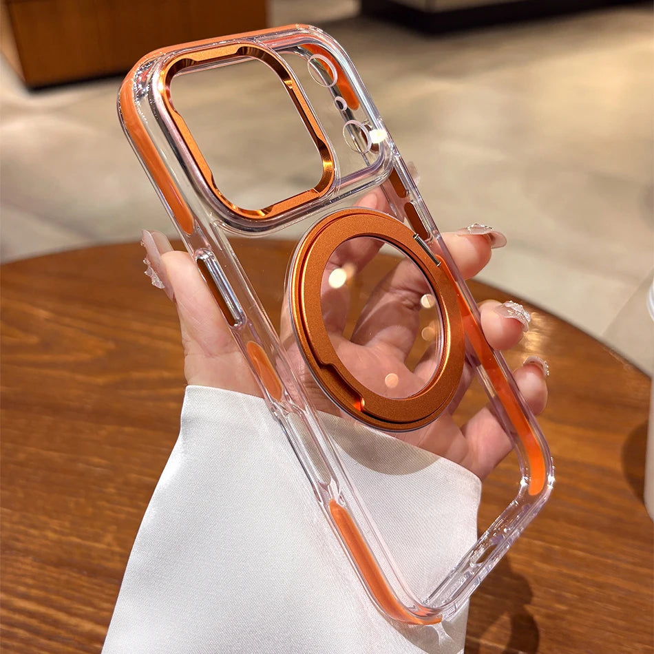Clear MagSafe Rotating Stand iPhone Case