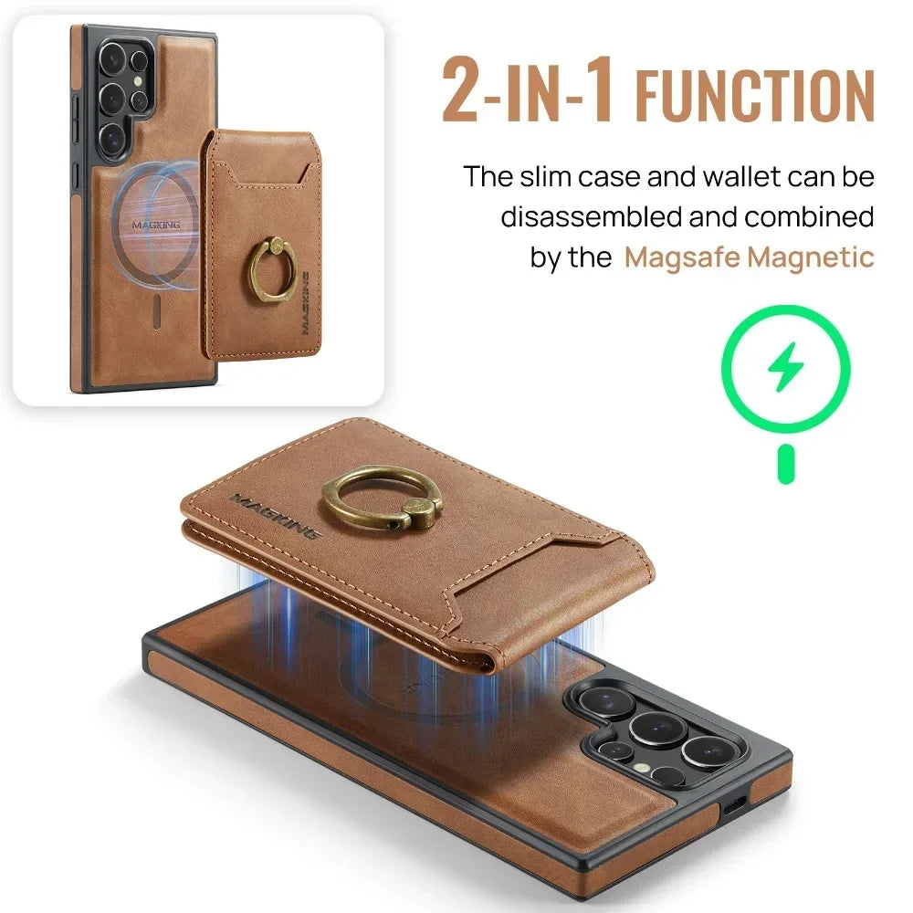 Magnetic Wallet Card Holder Case Samsung