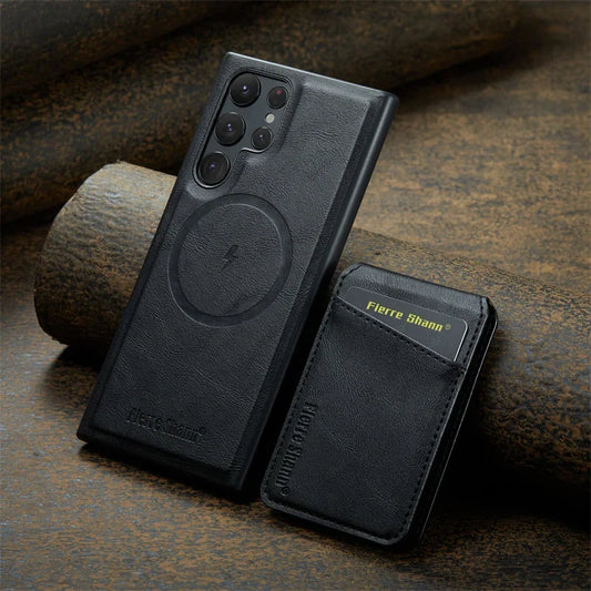 Magnetic Leather Wallet Case for Samsung