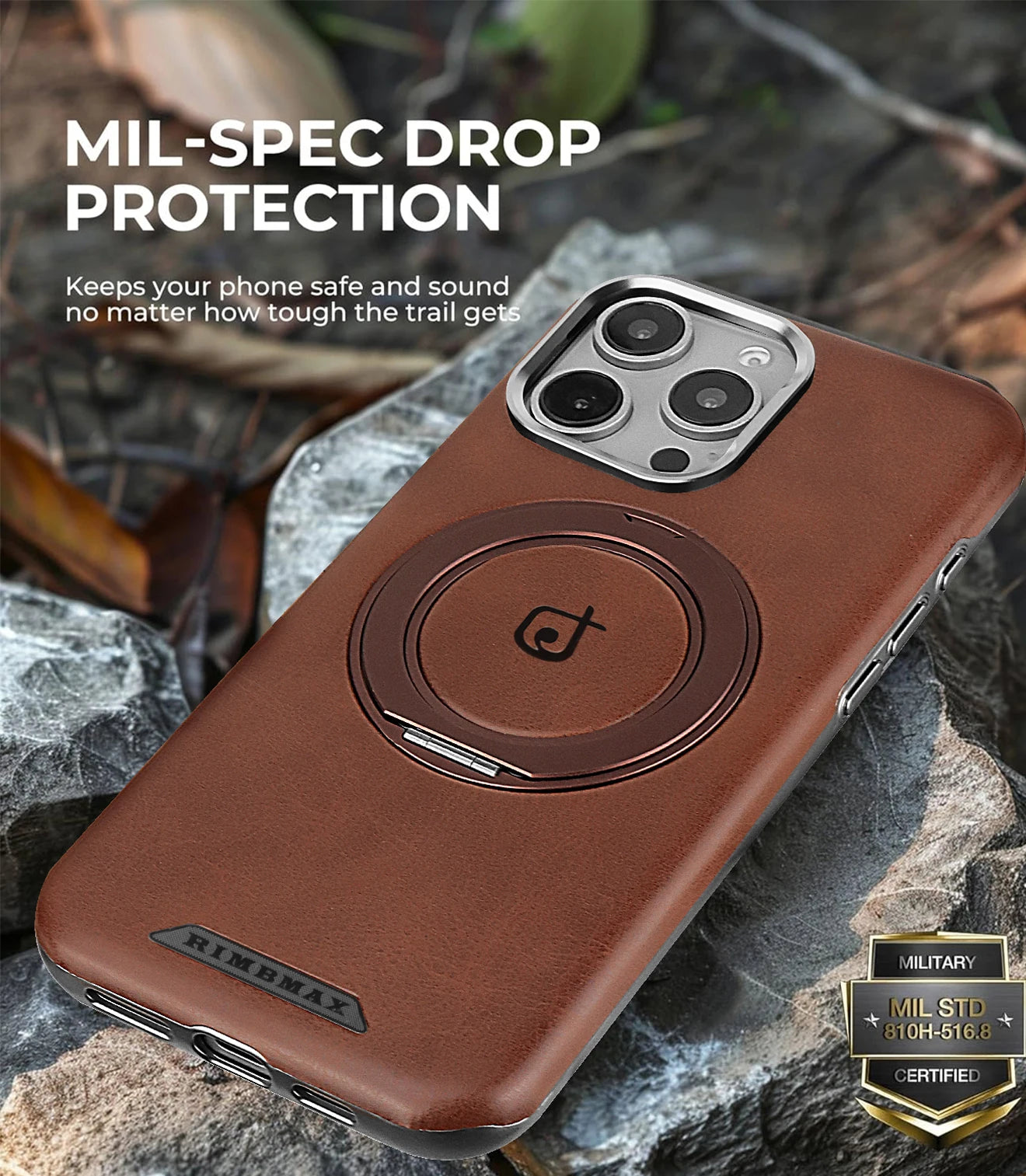 Magnetic Leather Case with Stand Lens Protection