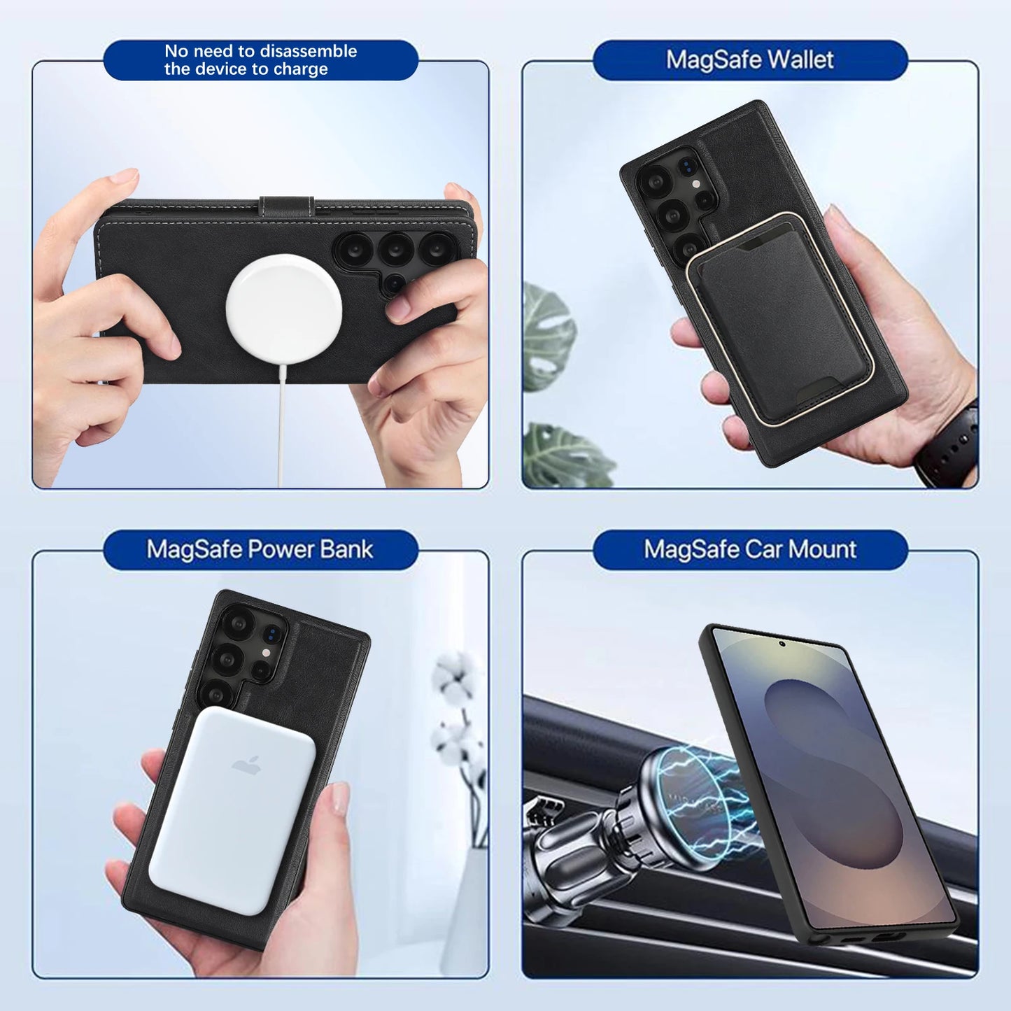 Detachable Magnetic Wallet Case Samsung