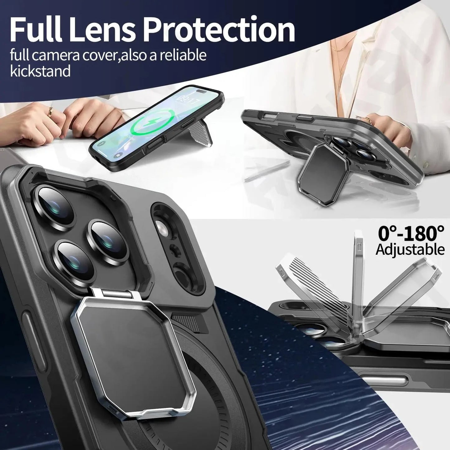 iPhone Magnetic Rugged Metal Stand Case