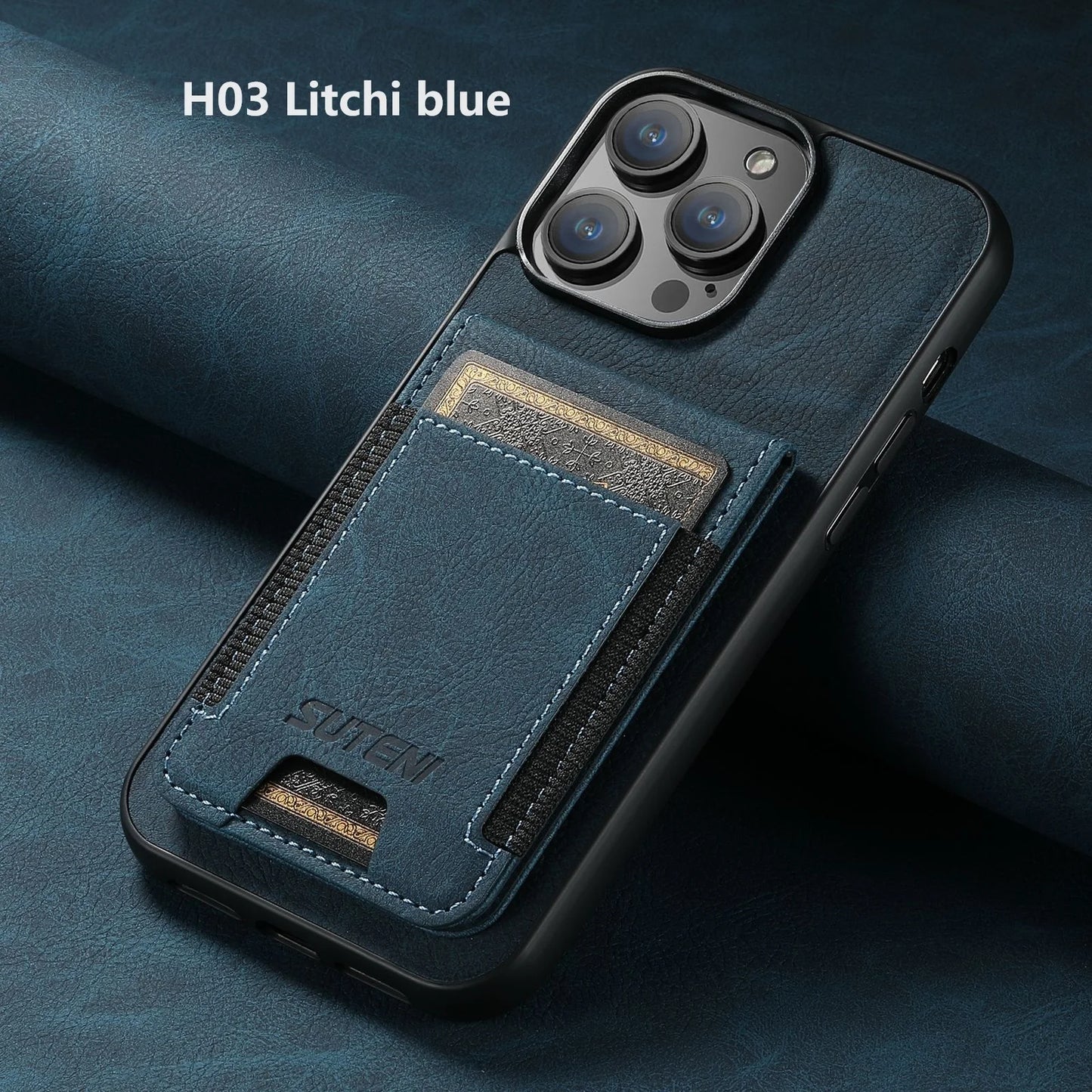 Magnetic Leather Wallet Case for iPhone
