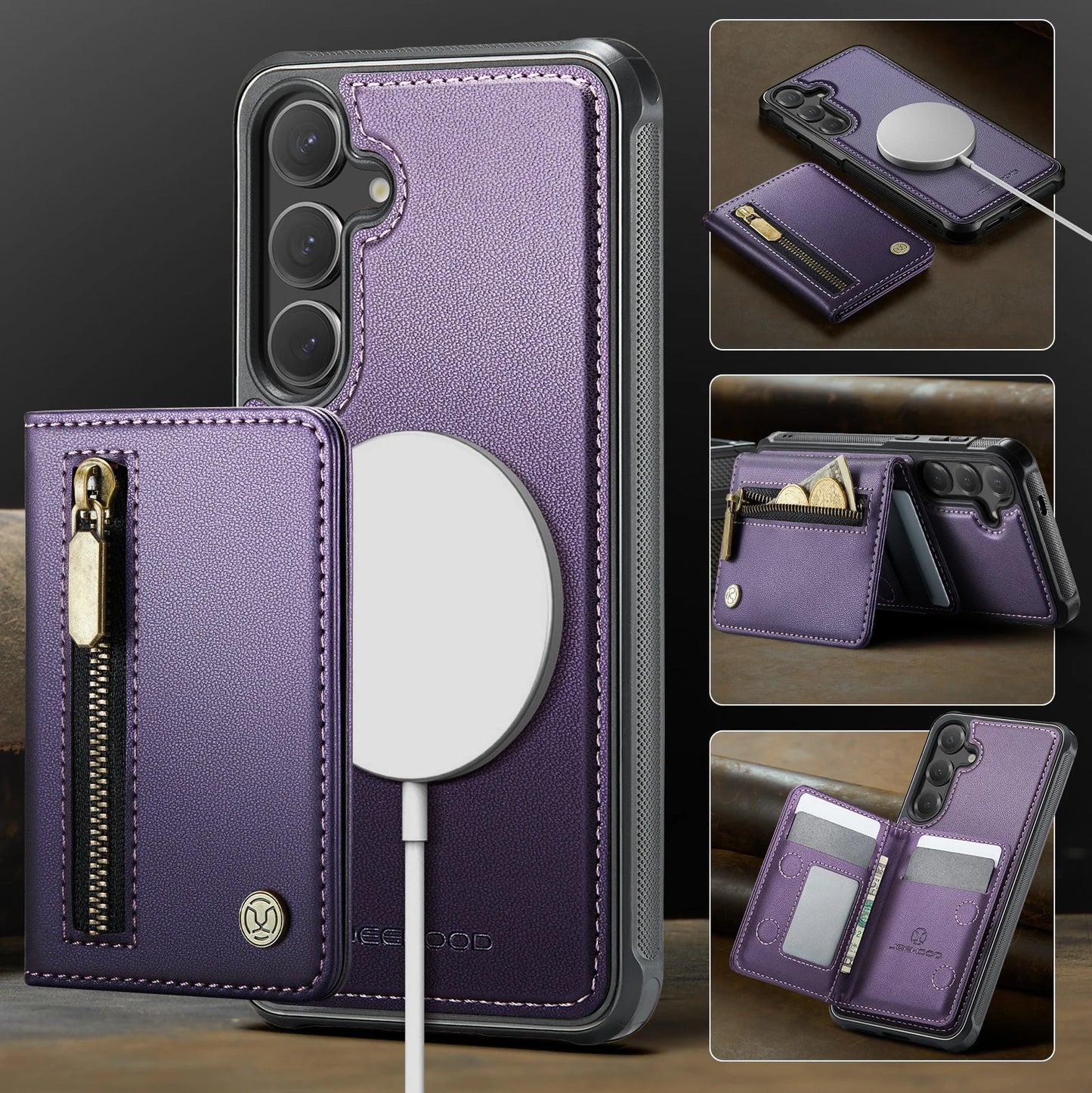 Magnetic Leather Wallet Case for Samsung