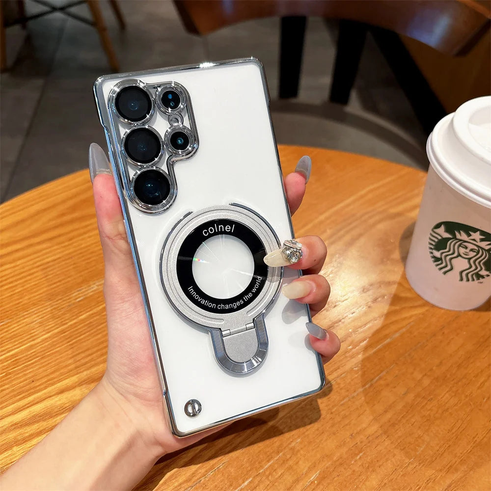 Clear Magnetic Stand Case for Samsung