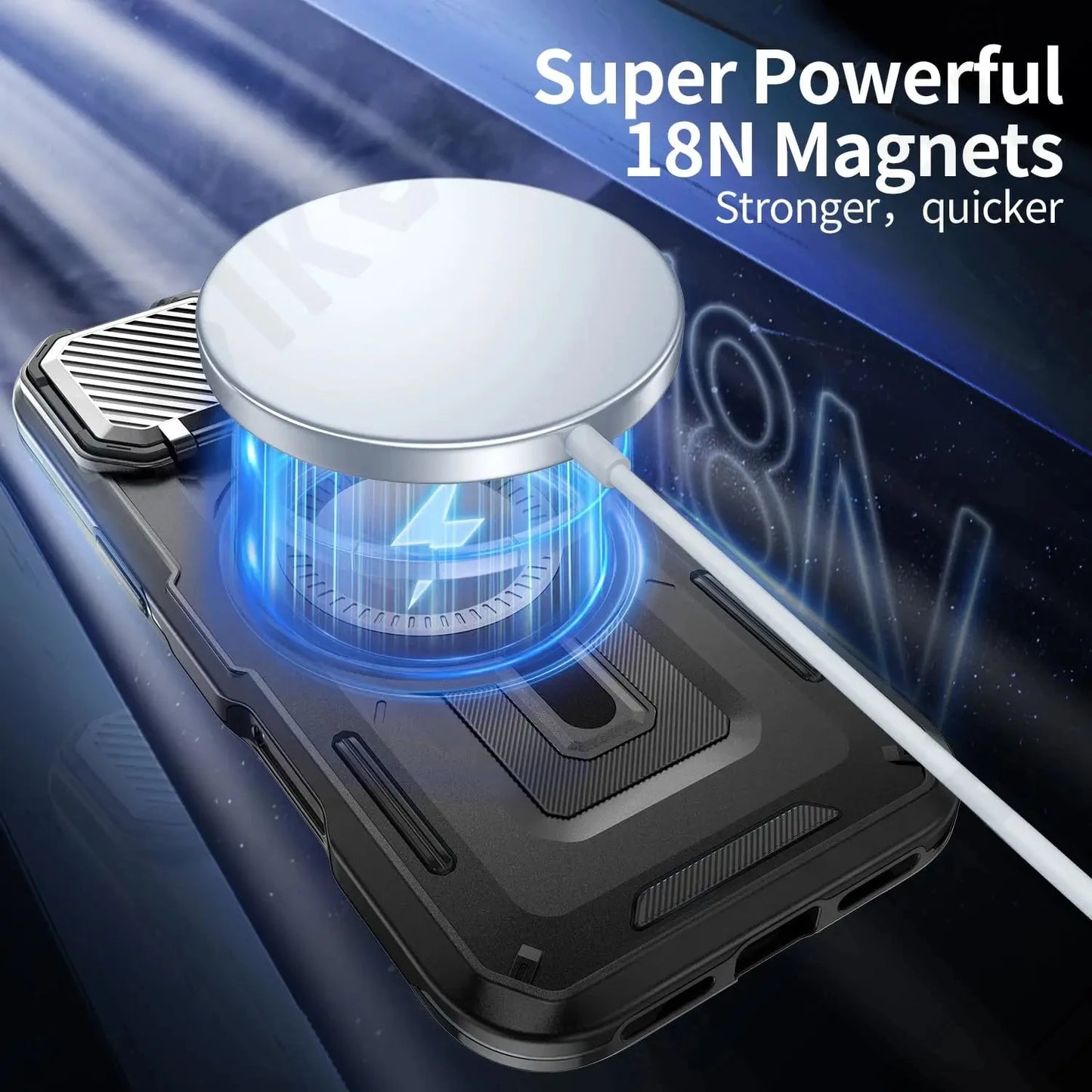 iPhone Magnetic Rugged Metal Stand Case