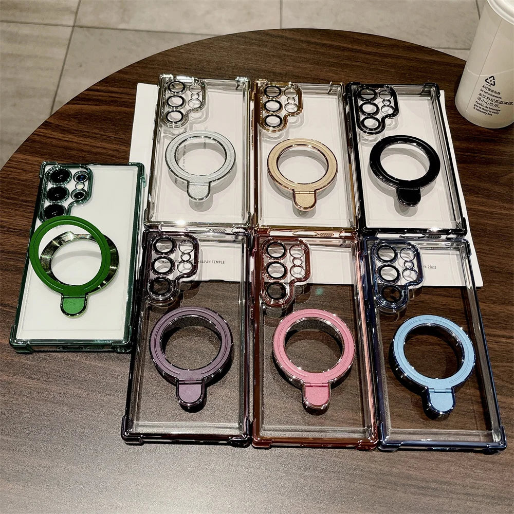 Magnetic Clear Ring Stand Case Samsung