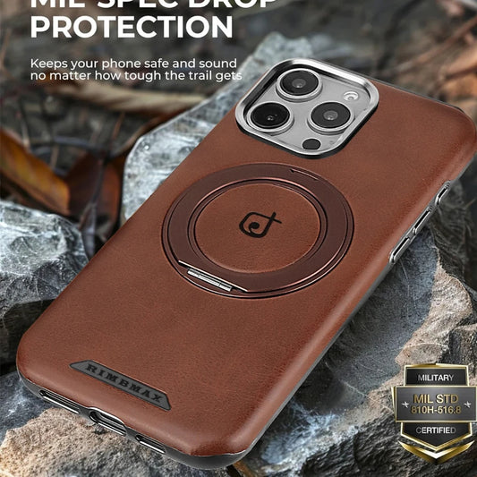 Magnetic Leather Case with Stand Lens Protection