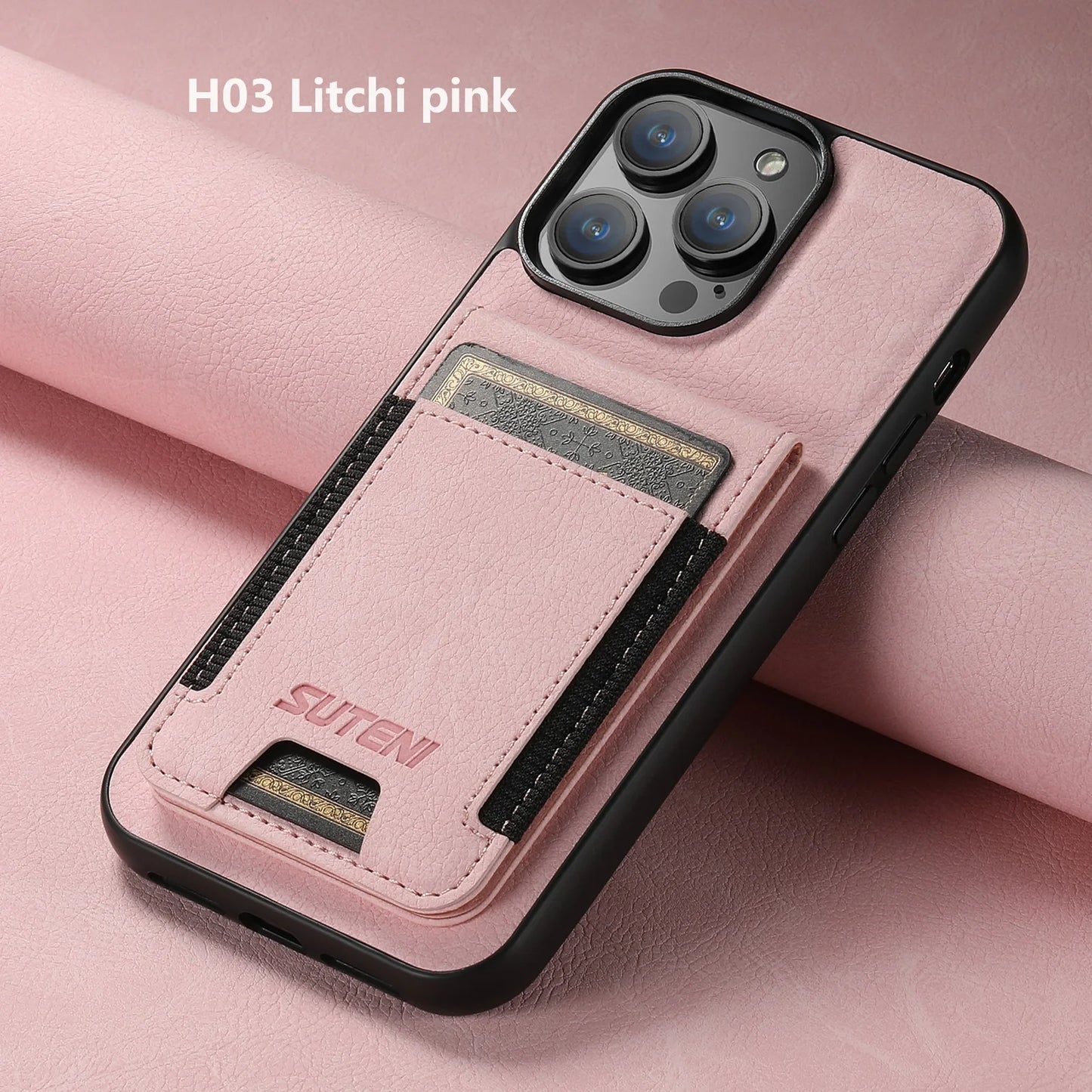 Magnetic Leather Wallet Case for iPhone