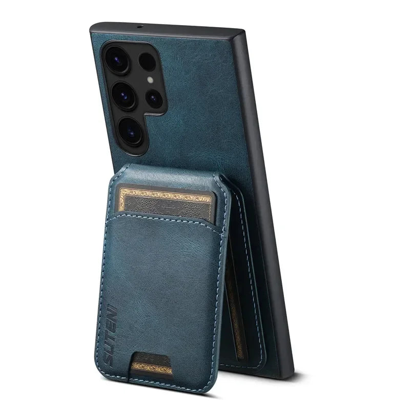 Magnetic Leather Wallet Case Samsung