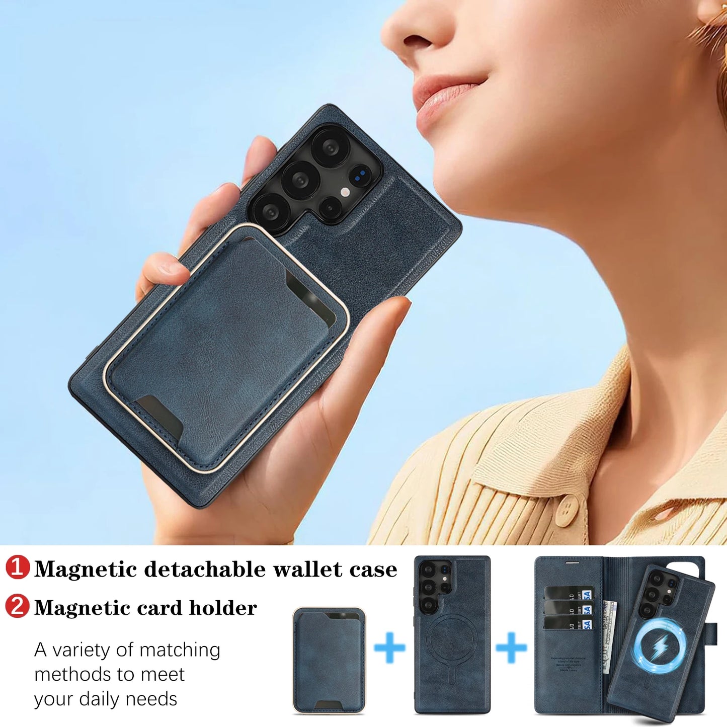 Detachable Magnetic Wallet Case Samsung