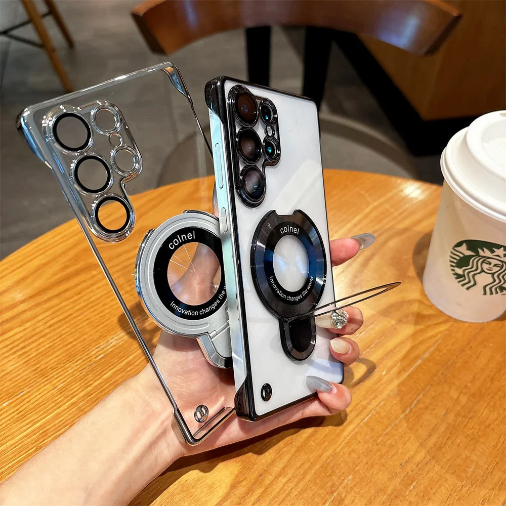 Clear Magnetic Stand Case for Samsung