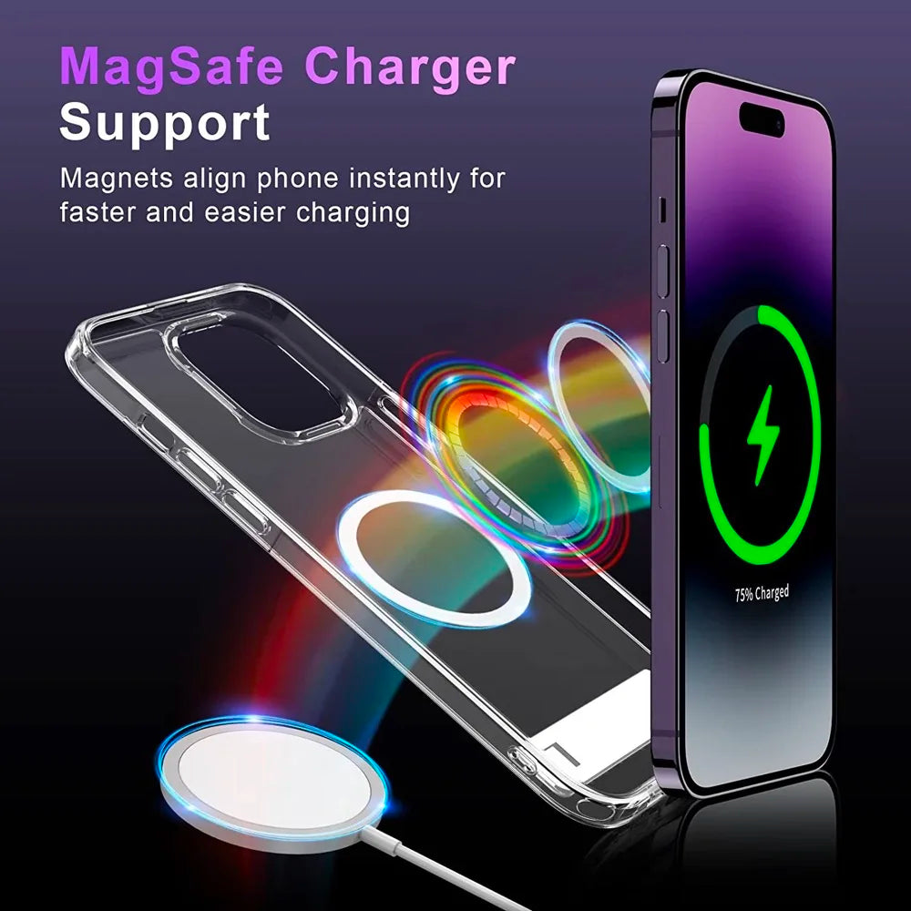 MagSafe Clear Kickstand Shockproof Case