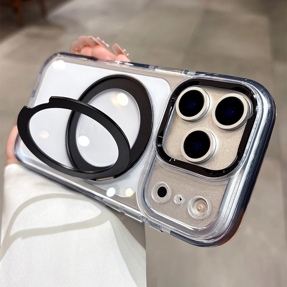 Clear MagSafe Rotating Stand iPhone Case