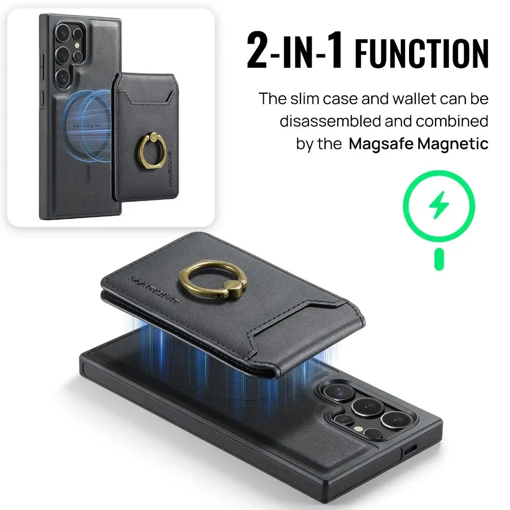Magnetic Wallet Card Holder Case Samsung