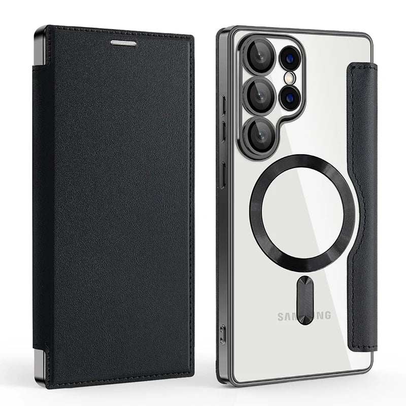 MagSafe Leather Flip Wallet Case Samsung