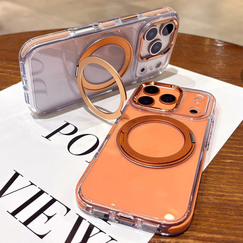 Clear MagSafe Rotating Stand iPhone Case