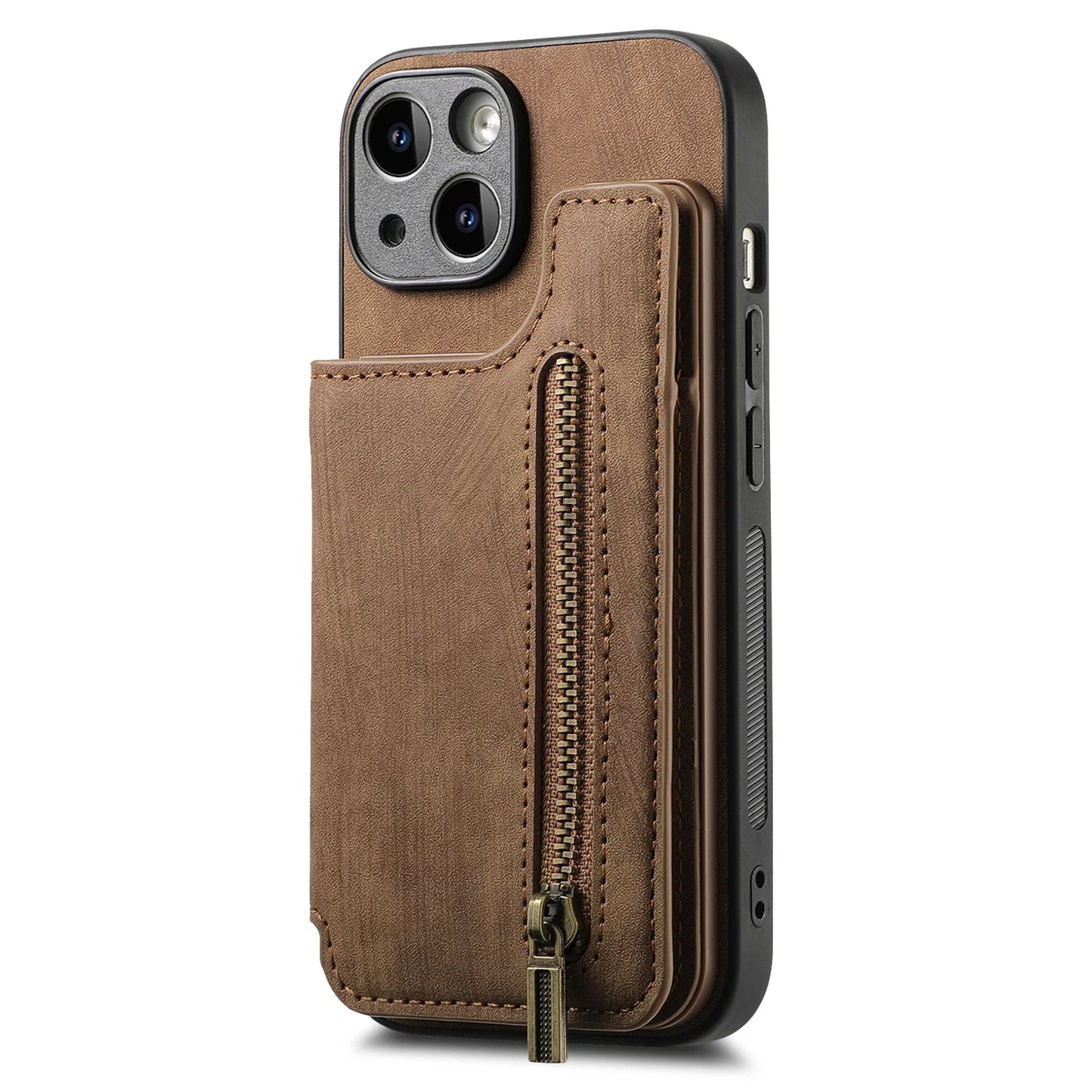 Zipper Card Wallet Leather iPhone Case