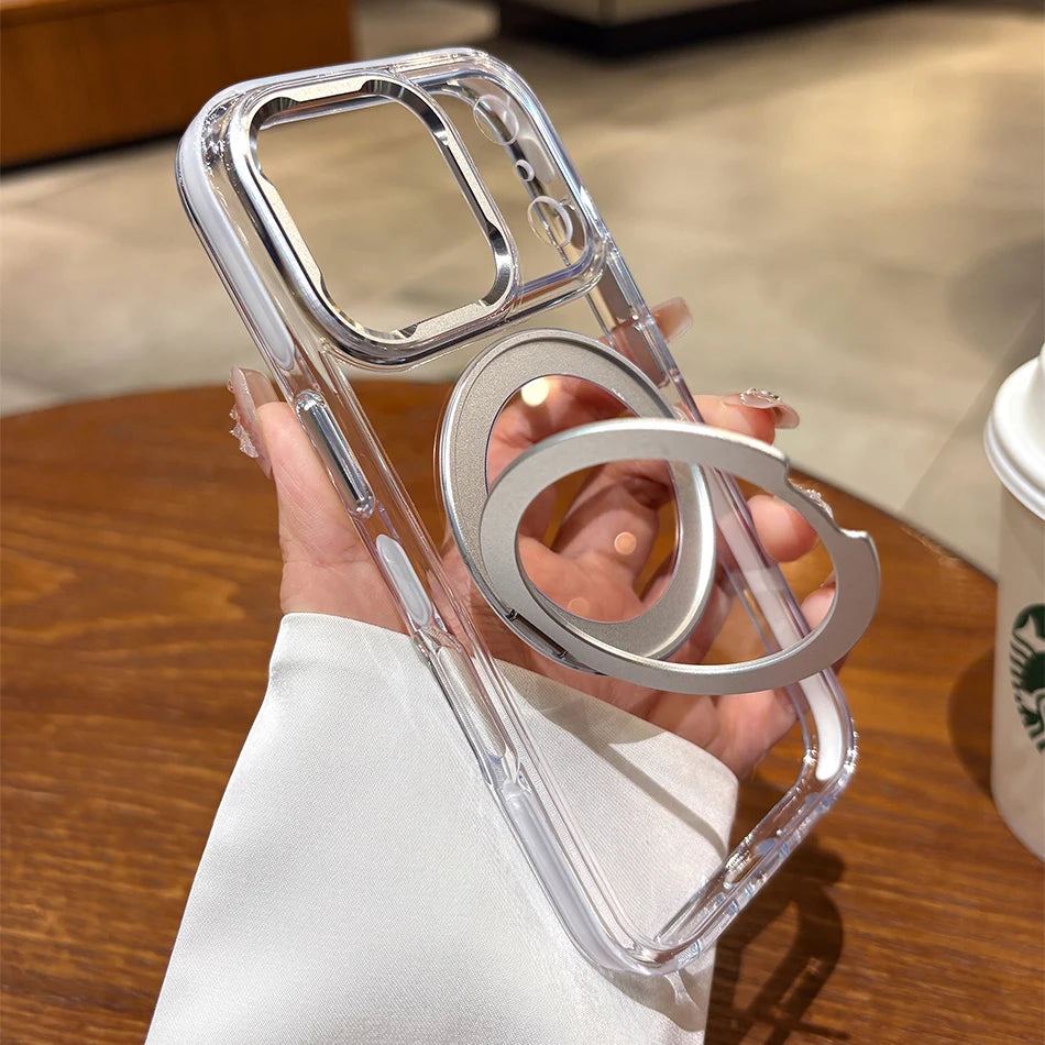 Clear MagSafe Rotating Stand iPhone Case