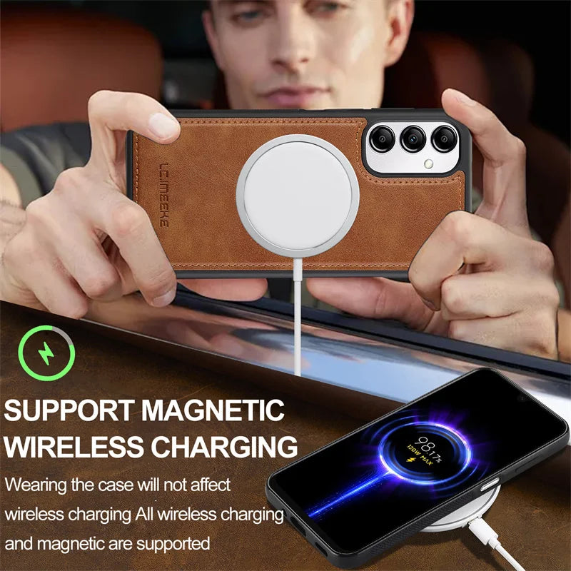 MagSafe Leather Card Holder Case Samsung